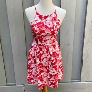 Soprano Red and White Thin Strap Above the Knee Dress Size X-small